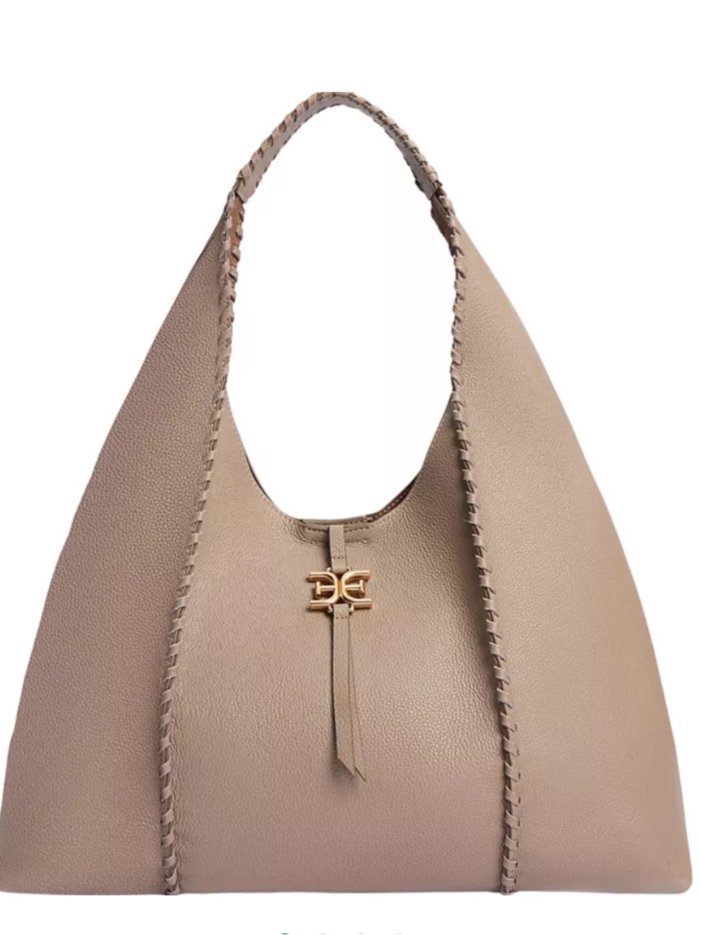 Sam Edelman Sylvia Hobo Bag Taupe Leather Oversized Slouch Shoulder Purse Luxury